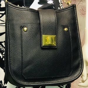 Steve Madden Black Crossbody Shoulder Bag with Gold Hardware in new condition